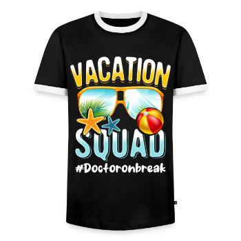 Doctor Vacation Squad #Doctoronbreak - T-shirt contrasté Homme - noir/blanc - Devant - AI Model Female 172 light (172cm) & AI Model Male 178 light (178cm)