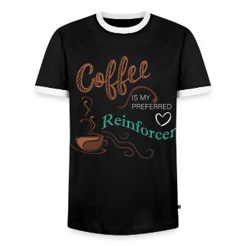 Coffee Therapist Teacher - Coffee Teacher School - Men's Ringer Shirt - black/white - Front - AI Model Female 172 light (172cm) & AI Model Male 178 light (178cm)