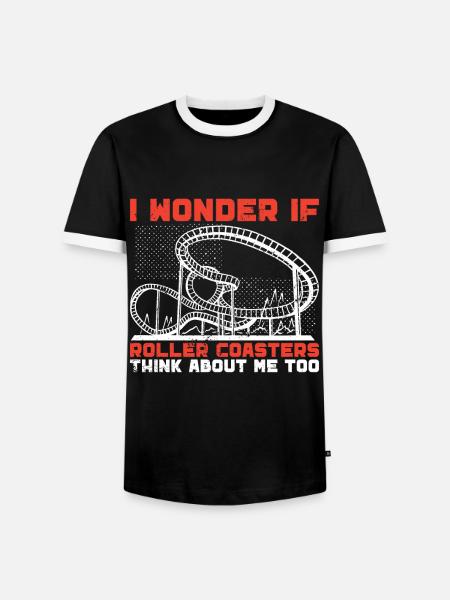Achterbahnvergnügungspark Achterbahnfahrt - Männer Kontrast-T-Shirt - Schwarz/Weiß