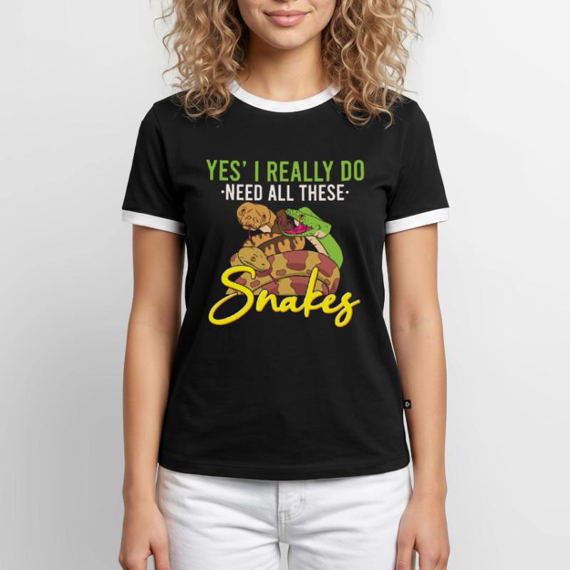 Drôle de serpent python / boa constrictor T-shirt contrasté Homme