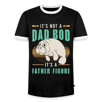 Dugong Ce n’est pas un dad bod, ce sont des animaux marins - T-shirt contrasté Homme - noir/blanc - Devant - AI Model Female 172 light (172cm) & AI Model Male 178 light (178cm)