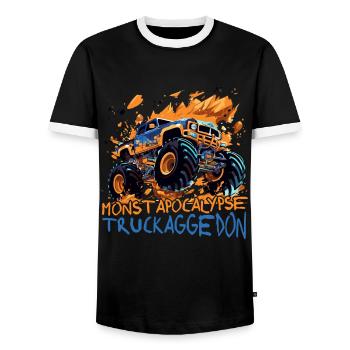 Apokalypse Armageddon Monster Truck - Männer Kontrast-T-Shirt - Schwarz/Weiß - Vorne - AI Model Female 172 light (172cm) & AI Model Male 178 light (178cm)