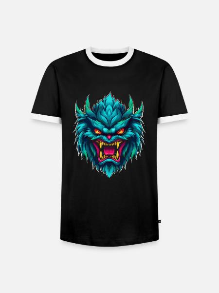 Zorniges Tier Monster - Männer Kontrast-T-Shirt - Schwarz/Weiß