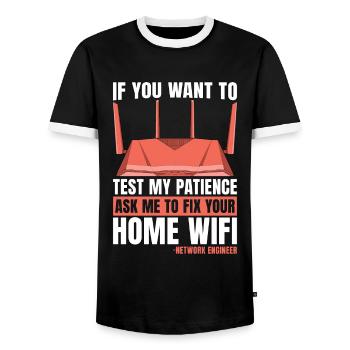 Network Engineer If You Want To Test My Programmer - Männer Kontrast-T-Shirt - Schwarz/Weiß - Vorne - AI Model Female 172 light (172cm) & AI Model Male 178 light (178cm)
