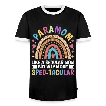 Funny Para Teacher Paraprofessional - Men's Ringer Shirt - black/white - Front - AI Model Female 172 light (172cm) & AI Model Male 178 light (178cm)