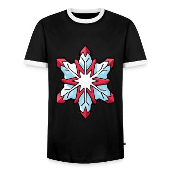 Schneeflocke Winter Schnee - Männer Kontrast-T-Shirt - Schwarz/Weiß - Vorne - AI Model Female 172 light (172cm) & AI Model Male 178 light (178cm)
