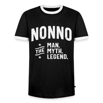 Nonno The Man The Myth the Legend Funny Grandpa - Men's Ringer Shirt - black/white - Front - AI Model Female 172 light (172cm) & AI Model Male 178 light (178cm)