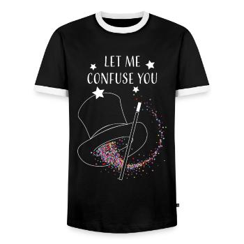 Magic Hat Magic Tricks Card Magic Magic Show - Men's Ringer Shirt - black/white - Front - AI Model Female 172 light (172cm) & AI Model Male 178 light (178cm)