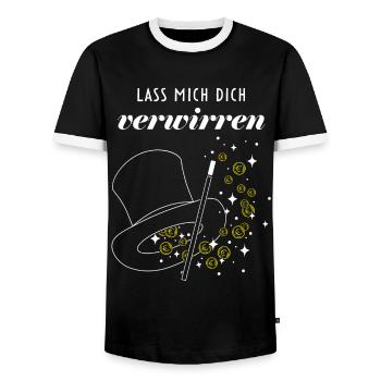 Zauberei Hobbyzauberer Zauberkünstler Zaubershow - Männer Kontrast-T-Shirt - Schwarz/Weiß - Vorne - AI Model Female 172 light (172cm) & AI Model Male 178 light (178cm)