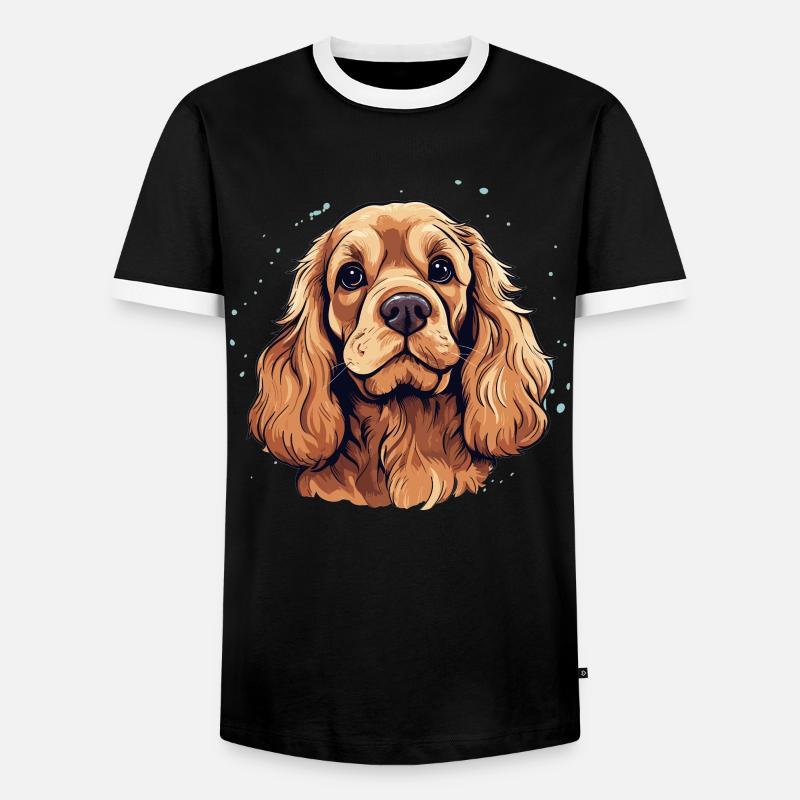Dog Cocker Spaniel - Men's Ringer Shirt - black/white