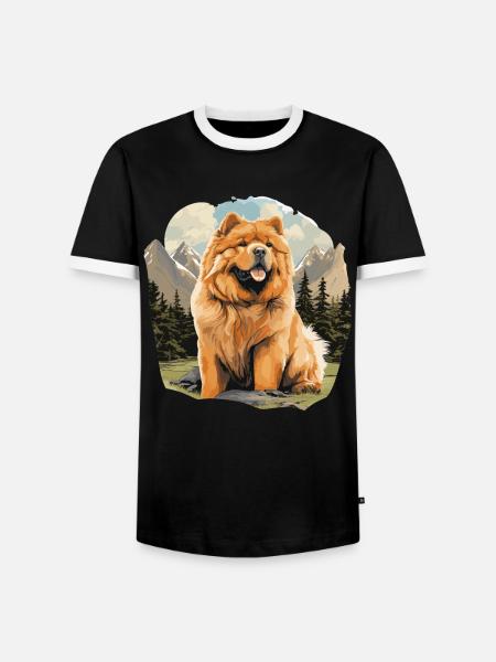 Hund Chow Chow - Männer Kontrast-T-Shirt - Schwarz/Weiß