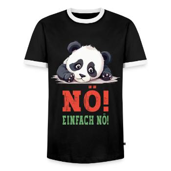 Nope Just Nope No No Panda Bear Cute Funny Saying - Men's Ringer Shirt - black/white - Front - AI Model Female 172 light (172cm) & AI Model Male 178 light (178cm)