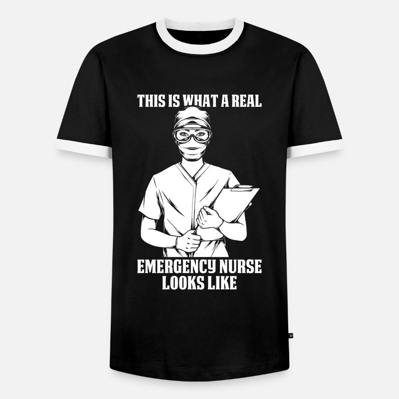 Krankenschwester Lustig Notfall Krankenschwester - Männer Kontrast-T-Shirt - Schwarz/Weiß