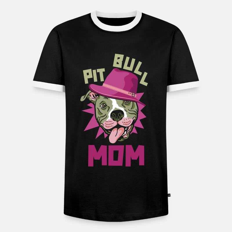 Pitbull Mutter Pitbull Verbot Mom - Männer Kontrast-T-Shirt - Schwarz/Weiß