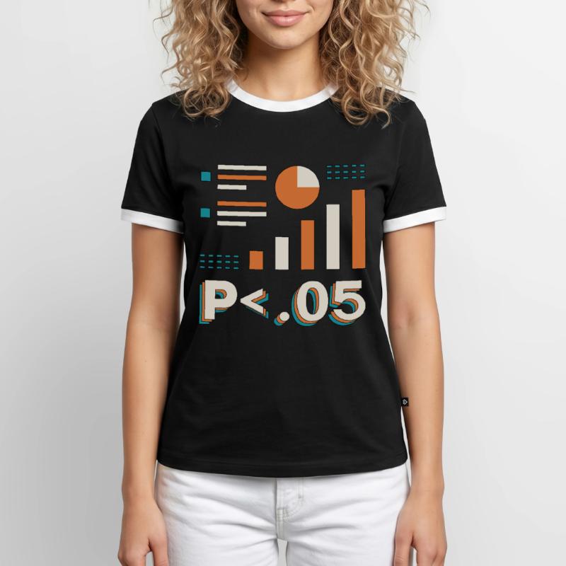 Data Analyst P < .05 Computer Science Programming Men's Ringer Shirt