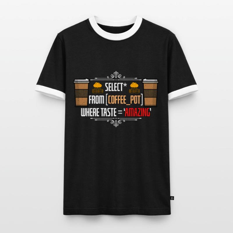 Data Analyst Select From Coffee Pot Programming Men's Ringer Shirt
