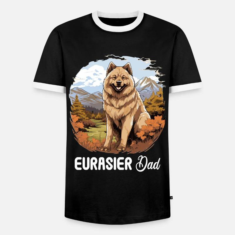 Hund Eurasier - Männer Kontrast-T-Shirt - Schwarz/Weiß