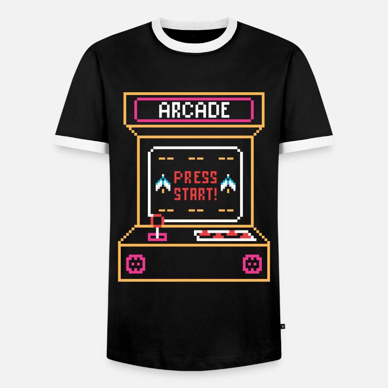 Arcade Machine Retro - Men's Ringer Shirt - black/white