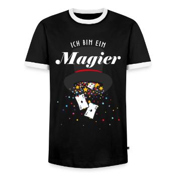 Kartenmagie Kartenzauber Kartentricks Kartenspiel - Männer Kontrast-T-Shirt - Schwarz/Weiß - Vorne - AI Model Female 172 light (172cm) & AI Model Male 178 light (178cm)