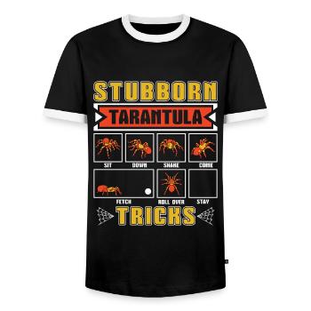 Tarentules Tarentules Têtues Tarentule Astuces Entomologiste - T-shirt contrasté Homme - noir/blanc - Devant - AI Model Female 172 light (172cm) & AI Model Male 178 light (178cm)