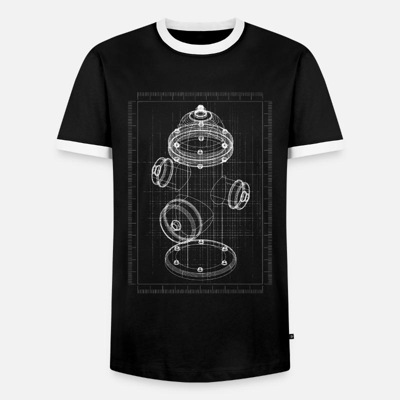 Fire Hydrant Fire Brigade - Men's Ringer Shirt - black/white