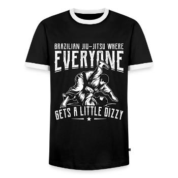 Brazilian Jiu-Jitsu where everyone gets a little - Männer Kontrast-T-Shirt - Schwarz/Weiß - Vorne - AI Model Female 172 light (172cm) & AI Model Male 178 light (178cm)