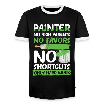 Painter No Rich Parents No Favors No Shortcuts - Männer Kontrast-T-Shirt - Schwarz/Weiß - Vorne - AI Model Female 172 light (172cm) & AI Model Male 178 light (178cm)