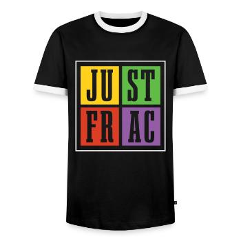 Plate-forme pétrolière de champ pétrolifère Funny Fracking - T-shirt contrasté Homme - noir/blanc - Devant - AI Model Female 172 light (172cm) & AI Model Male 178 light (178cm)
