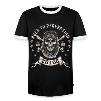 2006 Geburtstag Aged to perfection Rock Hard - Männer Kontrast-T-Shirt - Schwarz/Weiß - Vorne - AI Model Female 172 light (172cm) & AI Model Male 178 light (178cm)