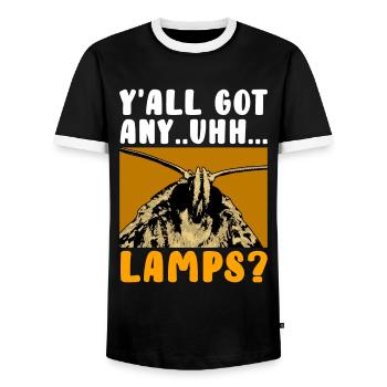 Lustiger Mothman Kryptide Kryptozoologie - Männer Kontrast-T-Shirt - Schwarz/Weiß - Vorne - AI Model Female 172 light (172cm) & AI Model Male 178 light (178cm)