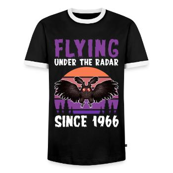Cryptozoologie de Mothman Crypttide - T-shirt contrasté Homme - noir/blanc - Devant - AI Model Female 172 light (172cm) & AI Model Male 178 light (178cm)