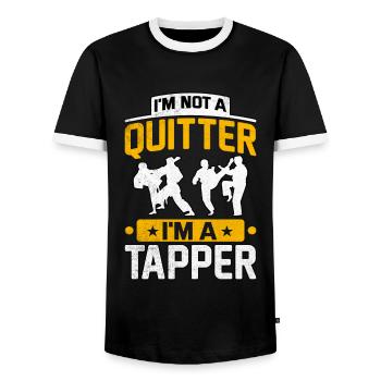 Je ne suis pas un abandonneur, je suis un trappeur - T-shirt contrasté Homme - noir/blanc - Devant - AI Model Female 172 light (172cm) & AI Model Male 178 light (178cm)