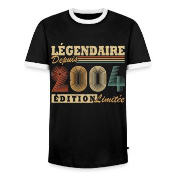 Légendaire depuis 2004 édition limitée - T-shirt contrasté Homme - noir/blanc - Devant - AI Model Female 172 light (172cm) & AI Model Male 178 light (178cm)