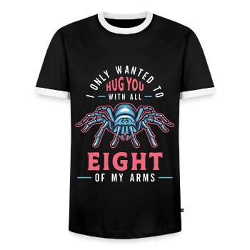 Tarentules Je Voulais Seulement Te Serrer Dans Tes Bras Avec Arachnide - T-shirt contrasté Homme - noir/blanc - Devant - AI Model Female 172 light (172cm) & AI Model Male 178 light (178cm)
