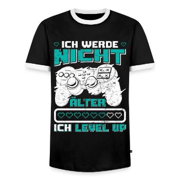 Gamer Ich Werde nicht Älter Ich Level mich Up - Männer Kontrast-T-Shirt - Schwarz/Weiß - Vorne - AI Model Female 172 light (172cm) & AI Model Male 178 light (178cm)