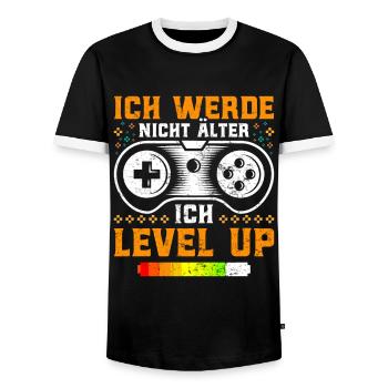 Gamer Ich Werde nicht Älter Ich Level mich Up - Männer Kontrast-T-Shirt - Schwarz/Weiß - Vorne - AI Model Female 172 light (172cm) & AI Model Male 178 light (178cm)