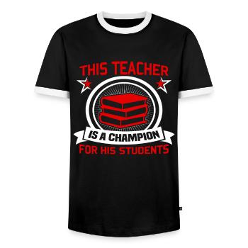 Meilleure idée de cadeau de pension pour les enseignants Étudiant - T-shirt contrasté Homme - noir/blanc - Devant - AI Model Female 172 light (172cm) & AI Model Male 178 light (178cm)