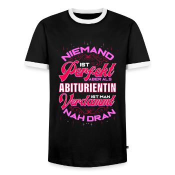 Abiturientin Abschluss Geschenk Abitur für - Männer Kontrast-T-Shirt - Schwarz/Weiß - Vorne - AI Model Female 172 light (172cm) & AI Model Male 178 light (178cm)