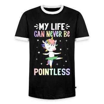 Funny Ballet Dance Ballerina - Men's Ringer Shirt - black/white - Front - AI Model Female 172 light (172cm) & AI Model Male 178 light (178cm)