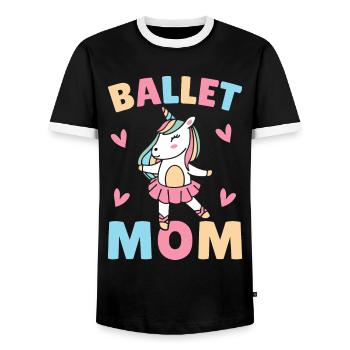 Ballerina - Men's Ringer Shirt - black/white - Front - AI Model Female 172 light (172cm) & AI Model Male 178 light (178cm)