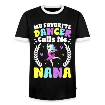 Ballett Tanz Ballerina - Männer Kontrast-T-Shirt - Schwarz/Weiß - Vorne - AI Model Female 172 light (172cm) & AI Model Male 178 light (178cm)