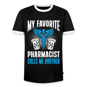 Apotheker Geschenk Apotheke - Männer Kontrast-T-Shirt - Schwarz/Weiß - Vorne - AI Model Female 172 light (172cm) & AI Model Male 178 light (178cm)