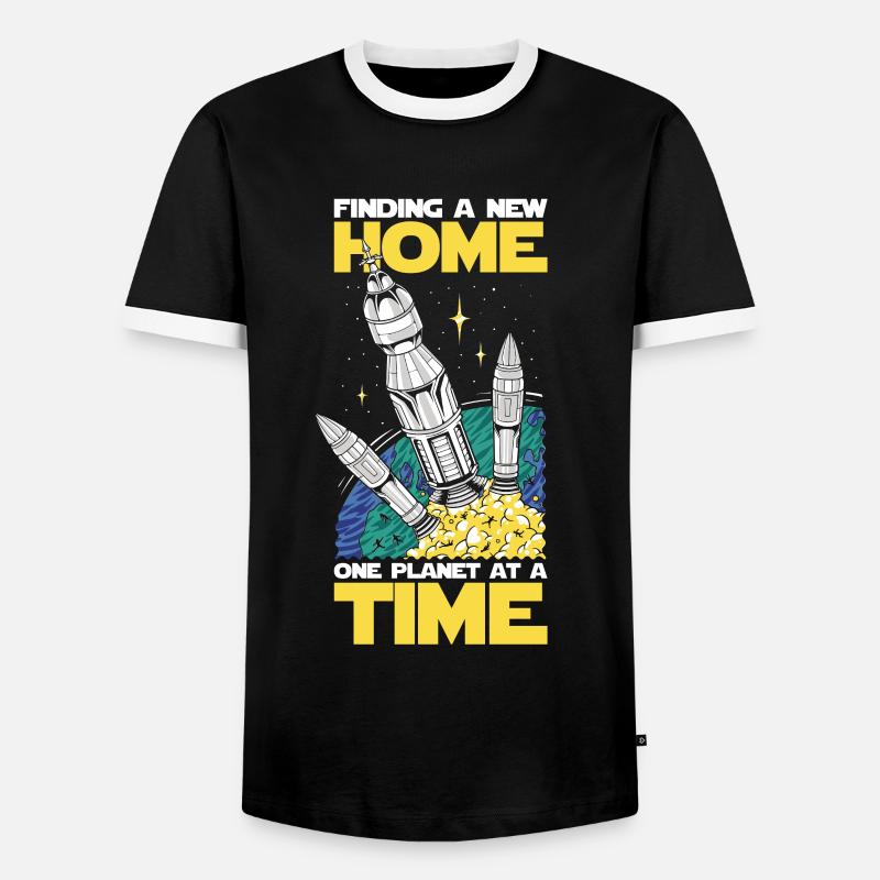 Colonisation de l’espace - T-shirt contrasté Homme - noir/blanc