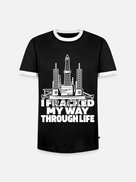 Ölfeld Bohrinsel Fracking - Männer Kontrast-T-Shirt - Schwarz/Weiß