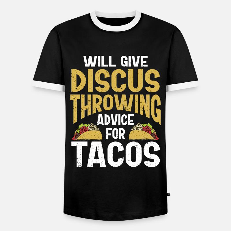 Discus thrower Athletics Disc throw - Men's Ringer Shirt - black/white