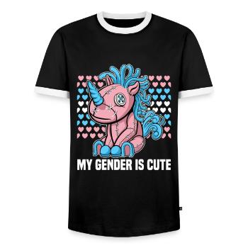 Bisexell Transgender Pride Day LGBT - Männer Kontrast-T-Shirt - Schwarz/Weiß - Vorne - AI Model Female 172 light (172cm) & AI Model Male 178 light (178cm)