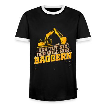 Baggerfahrer Lustiges Geschenk zum Baggern Bagger - Männer Kontrast-T-Shirt - Schwarz/Weiß - Vorne - AI Model Female 172 light (172cm) & AI Model Male 178 light (178cm)