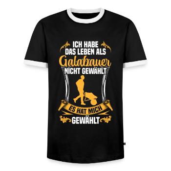 La vie d’un jardinier paysagiste - T-shirt contrasté Homme - noir/blanc - Devant - AI Model Female 172 light (172cm) & AI Model Male 178 light (178cm)
