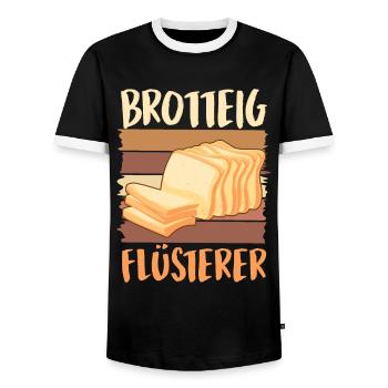 Brotteig Flüsterer Brotbäcker Brotliebhaber Backen - Männer Kontrast-T-Shirt - Schwarz/Weiß - Vorne - AI Model Female 172 light (172cm) & AI Model Male 178 light (178cm)
