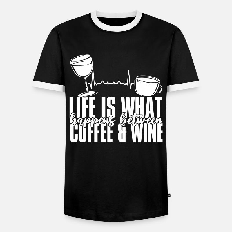 Kaffee Cafe Kaffeewein - Männer Kontrast-T-Shirt - Schwarz/Weiß